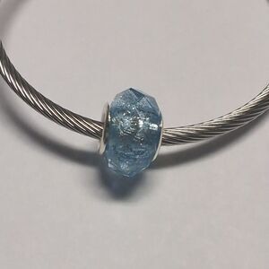 Blue Glittery Charm for Pandora‎ Style Bracelet